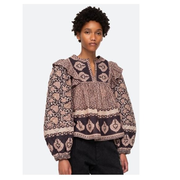 Sea New York Tops - Sea New York I Margo Quilted Bohemian Blouse I in Purple